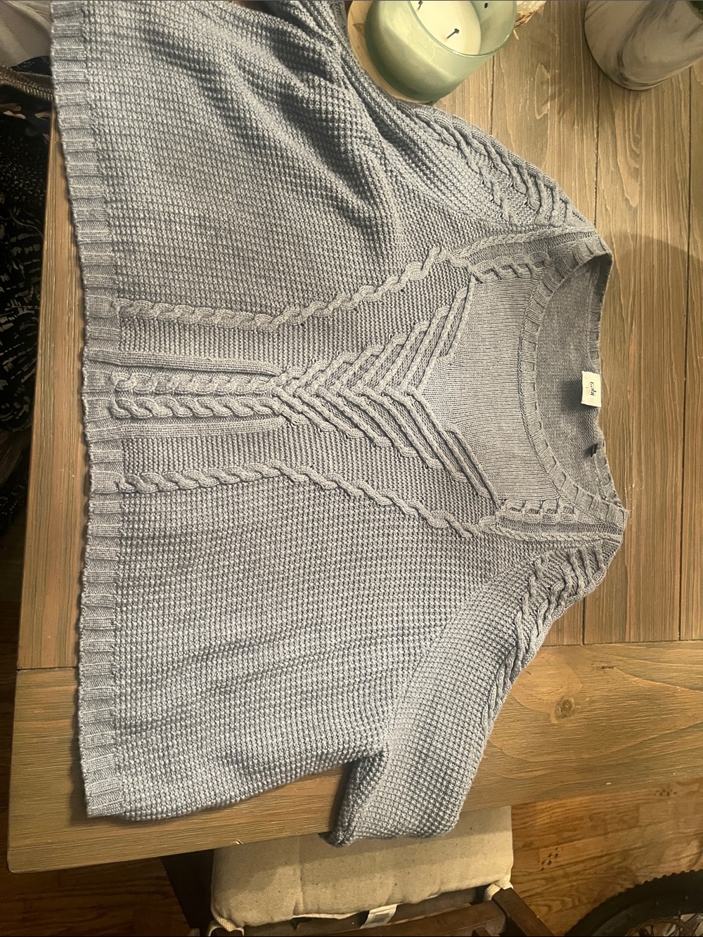 Cozy Cable Knit Sweater - Light Blue